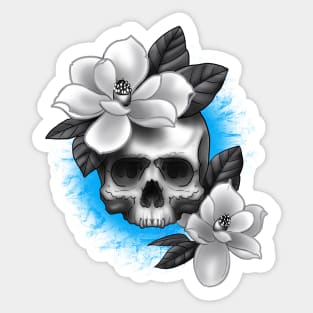 Magnolia Skull Sticker